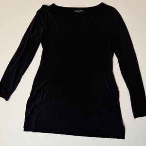 Eileen Fisher Silk Black Long Sleeve Tunic